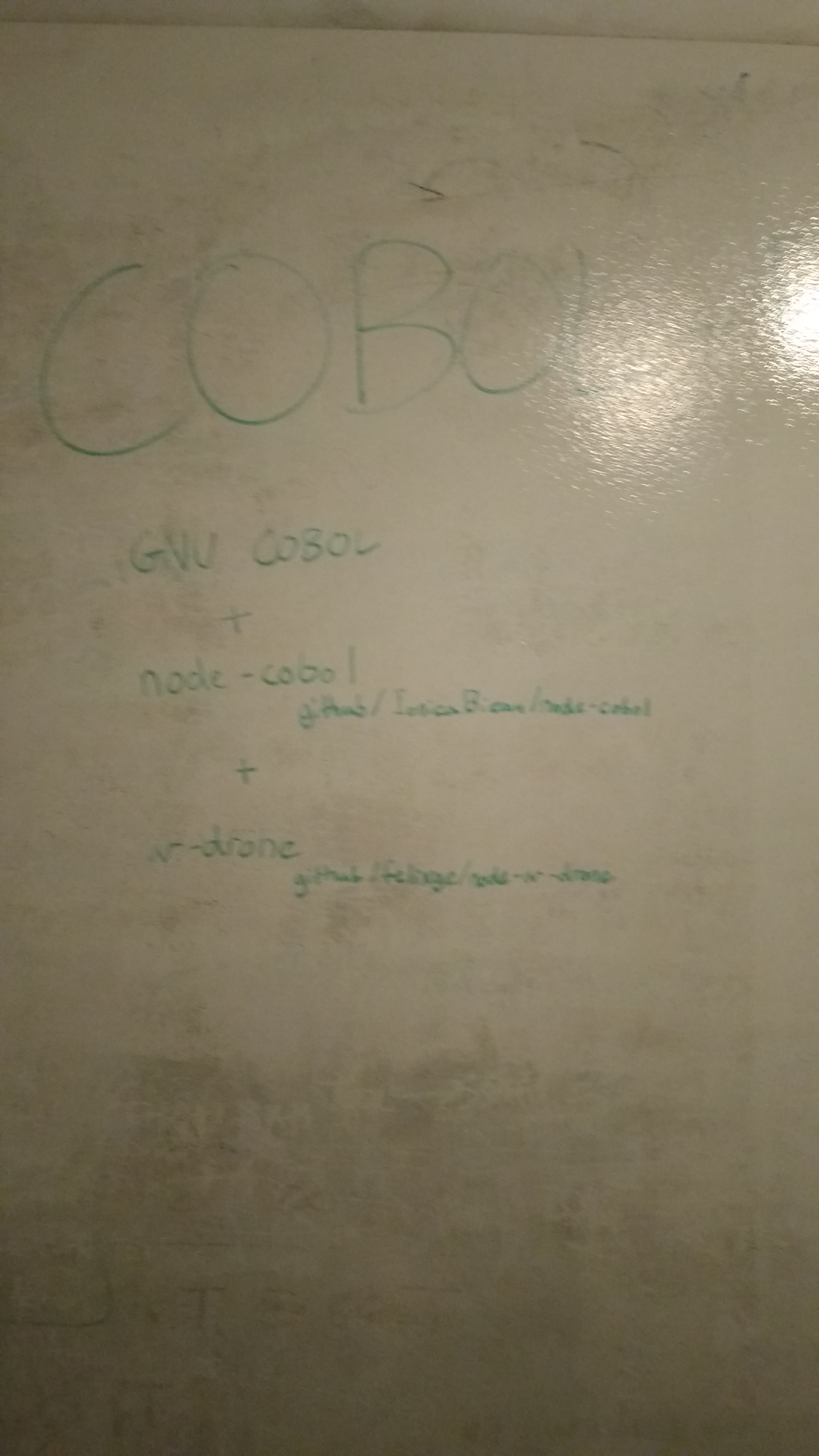 GNU COBOL, node-cobol and m-drone. Also, github URLs